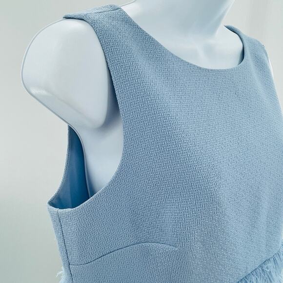 Eliza J Baby Blue Fringe Bodice Sleeveless Career Party Sheath Dress 10P - Picture 7 of 11
